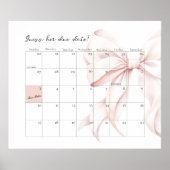 ピンクベビーシャワー締め切り日の推測ゲームポスター ポスター (正面)