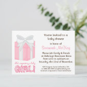 ピンクベビーシャワー-ママモダンベビーバンプ 招待状 (スタンド正面)