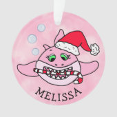 ピンクベビーシャークパーソナライズされたクリスマス オーナメント (正面)