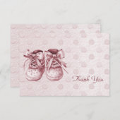 ピンクベビーシューズサンキューカード サンキューカード (正面/裏面)