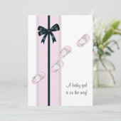 ピンクベビーシューズベビーシャワー 招待状 (スタンド正面)