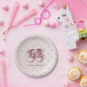 ピンクベビーシューズ紙プレート ペーパープレート (パーティー)