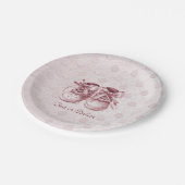 ピンクベビーシューズ紙プレート ペーパープレート (アングル)