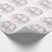 ピンクベビーシューズ赤ちゃんシャワーラッピング紙 ラッピングペーパー (角)