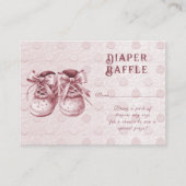 ピンクベビーシューズ赤ちゃんシャワー囲いカード エンクロージャーカード (正面)