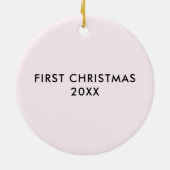 ピンクベビースニーカーオーナメント，クリスマスプレゼントラベル セラミックオーナメント (裏面)