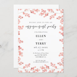 ピンクベビーズブレスフローラ婚約パーティ 招待状