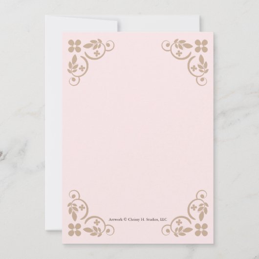 ピンクベビードールランジェリーシャワーパーティの招待状 招待状 (裏面)