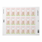 ピンクベビーバニー本ギフト本プレートラベル ラベル (フルシート)