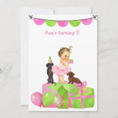 ピンクベビーバレリナダックシュントパーティの招待状 招待状 (正面)