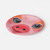 ピンクベビーピグおもしろい紙プレート-スマイル ペーパープレート (アングル)