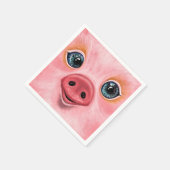 ピンクベビーピッグナプキンズ – スマイル スタンダードカクテルナプキン (角)