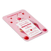 ピンクベビーファーストさくらんぼ&カップケーキバースデーパーティー マグネット (右側)