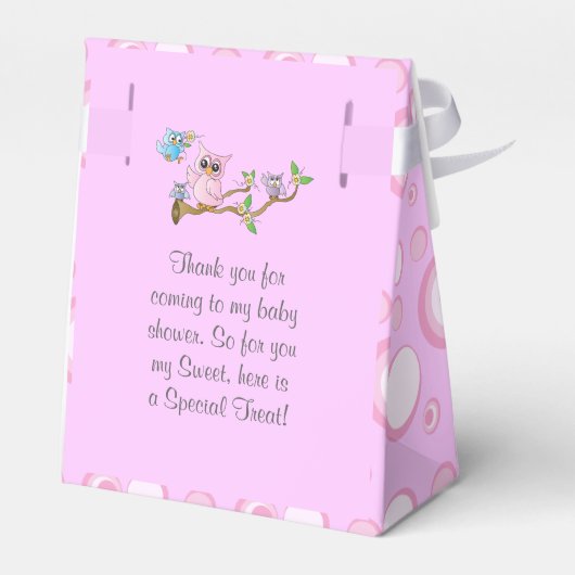 ピンクベビーフクロウ |シャワーテーマ フェイバーボックス (裏面サイド)
