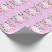ピンクベビーフクロウ |シャワーテーマ ラッピングペーパー (角)