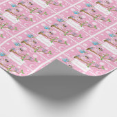 ピンクベビーフクロウ |シャワーテーマ ラッピングペーパー (角)