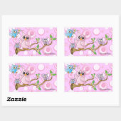 *ピンクベビーフクロウ |シャワーテーマ 長方形シール (シート)
