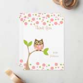 ピンクベビーフクロウ ノートカード (正面/裏面インサイチュ)