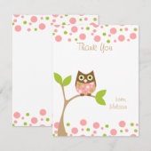 ピンクベビーフクロウ ノートカード (正面/裏面)
