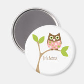 ピンクベビーフクロウ マグネット (正面/裏面)