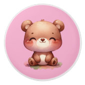 ピンクベビーベアセラミックノブ セラミックノブ (正面)