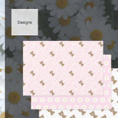 ピンクベビーベアフローラデイジー包装紙セット ラッピングペーパーシート