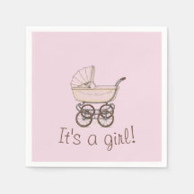 ピンクベビーベビーカーおむつ女の子の赤ちゃんシャワー