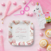 ピンクベビーベビーシャワー外は寒い ペーパープレート (パーティー)