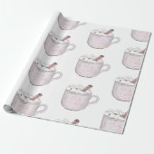 ピンクベビーホットチョコレートの外は寒い ラッピングペーパー (アンロールド)