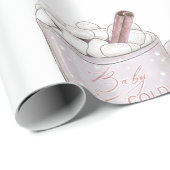 ピンクベビーホットチョコレートの外は寒い ラッピングペーパー (ロールコーナー)