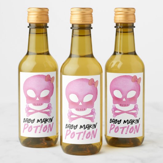 ピンクベビーマキンポションハロウィーンベビーシャワー ワインラベル (ボトル)