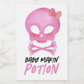 ピンクベビーマキンポションハロウィーンベビーシャワー ワインラベル (シングルラベル)