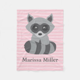 ピンクベビーラクーン フリースブランケット