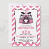 ピンクベビーロックベビーシャワー 招待状 (正面)