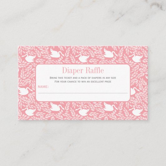 ピンクベビーヴィンテージスワンズおむつラッフル エンクロージャーカード (正面)