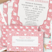 ピンクベビーヴィンテージスワンズおむつラッフル エンクロージャーカード