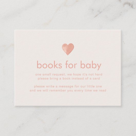 ピンクベビー入りハート用書籍 エンクロージャーカード (正面)