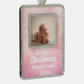ピンクベビー初めてのクリスマスオーナメント シルバープレートフレームオーナメント (右)