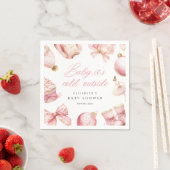 ピンクベビー外は寒いベビーシャワー招待状 スタンダードカクテルナプキン (インサイチュ)