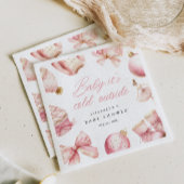 ピンクベビー外は寒いベビーシャワー招待状 スタンダードカクテルナプキン