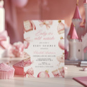 ピンクベビー外は寒いベビーシャワー招待状 招待状