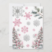 ピンクベビー外は寒いベビーシャワー招待状 招待状 (裏面)