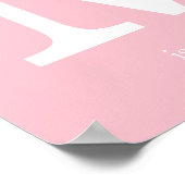 ピンクベビー子供部屋モノグラム ポスター (角)