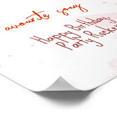 ピンクベビー恐竜の最初の誕生日マイルストーンのボード ポスター (角)