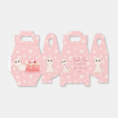 ピンクベビー恐竜の誕生日水玉模様カスタム フェイバーボックス (折り畳みなし)