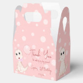 ピンクベビー恐竜の誕生日水玉模様カスタム フェイバーボックス (オープン)