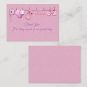 ピンクベビー服サンキューカード ノートカード (正面/裏面)