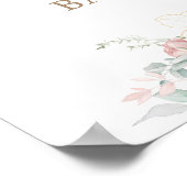 ピンクベビー服フローラ子供部屋歓迎 ポスター (角)