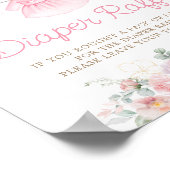 ピンクベビー服フローラ物干しオムツラッフル ポスター (角)