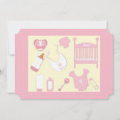 ピンクベビー物ベビーシャワー招待状 招待状 (正面)